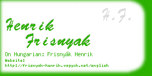 henrik frisnyak business card